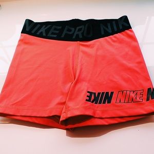 Neon Coral Pink Nike Pro Shorts
